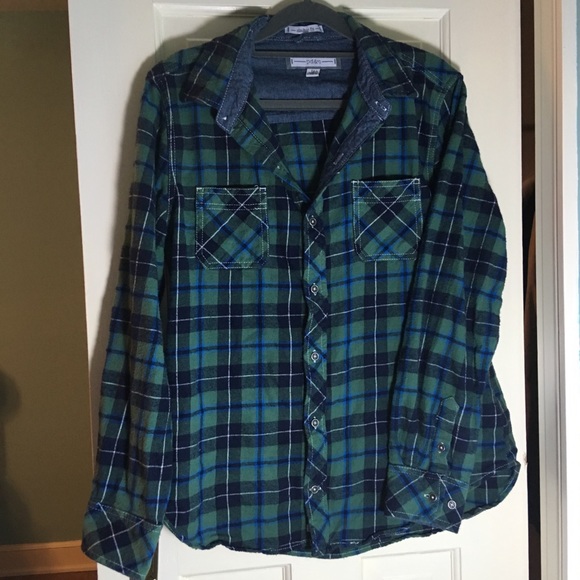 Men’s Green Flannel Shirt Sz M - Picture 2 of 5